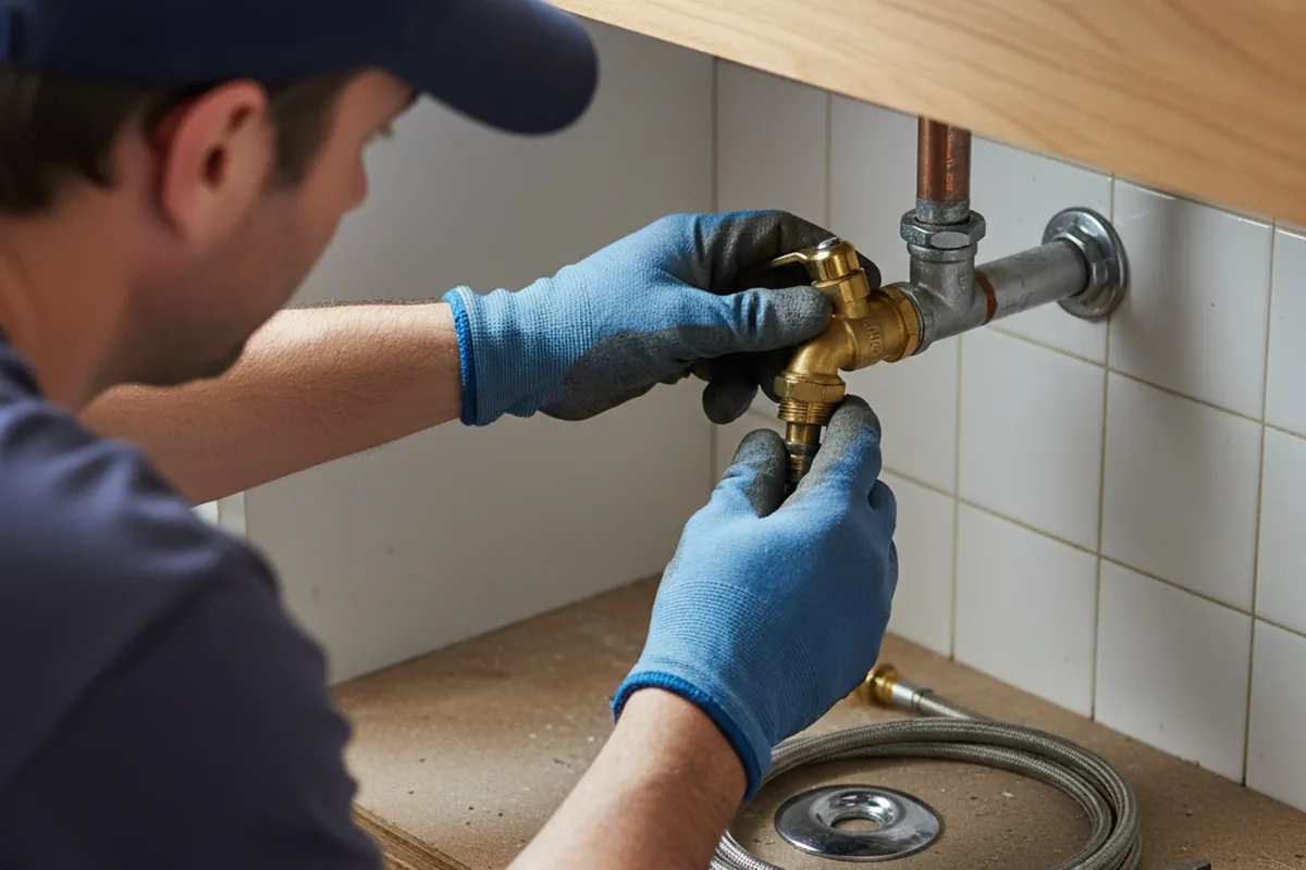 Shutoff valve and fitting work during Burst Pipe Repair in Xenia